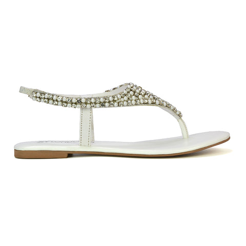 white flat sandals