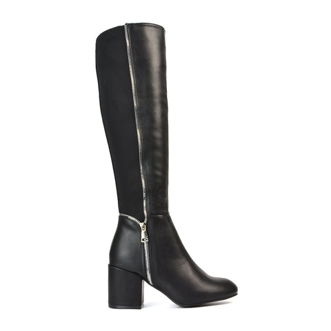 women elasticated boots, wide calf boots