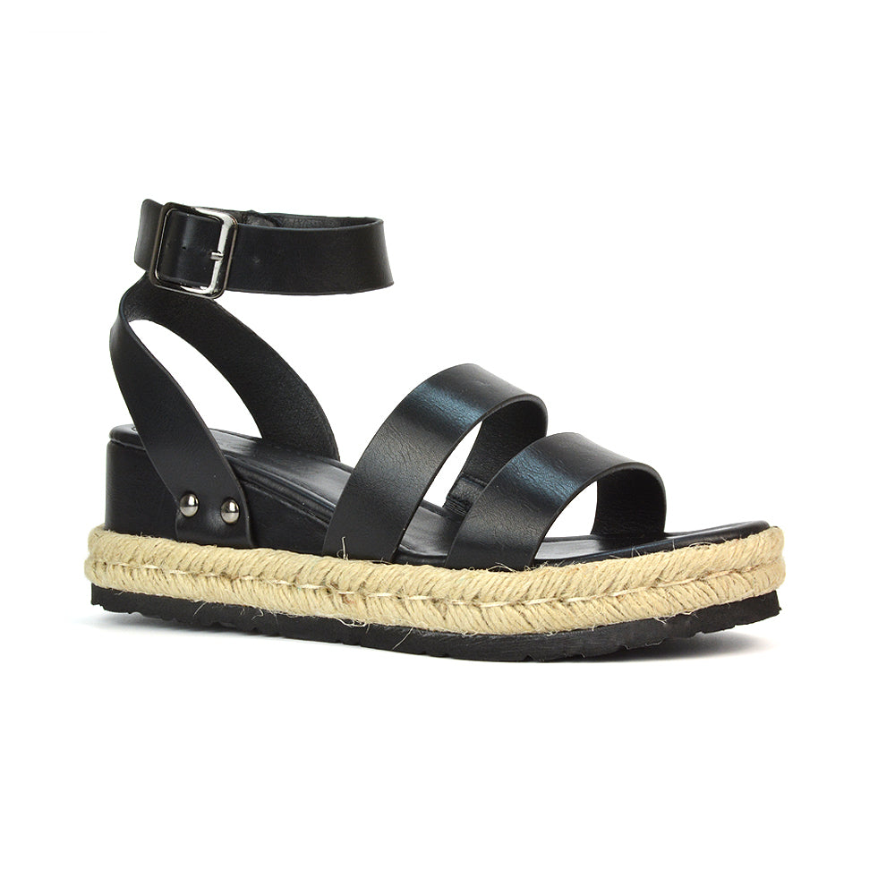 Black Synthetic Leather Festival Sandals 