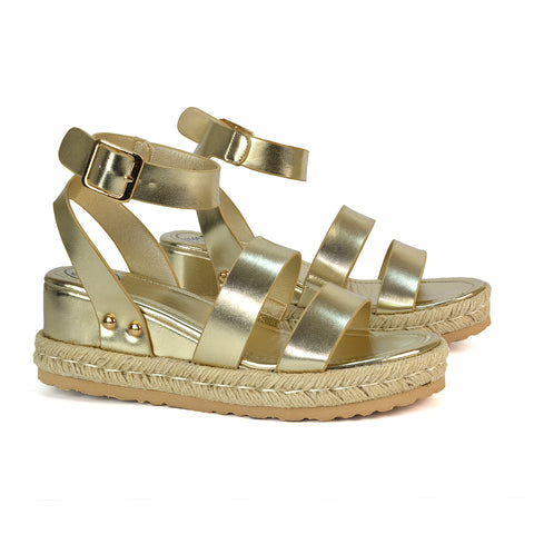 Gold Metallic Wedges