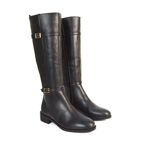 BOS-1 BLACK SYNTHETIC LEATHER BOOTS