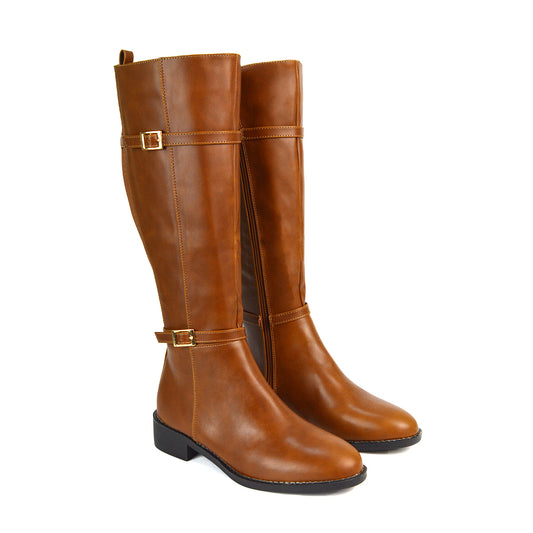 BOS-1 TAN SYNTHETIC LEATHER BOOTS