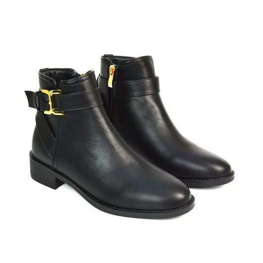 BOS-3 BLACK SYNTHETIC LEATHER BOOTS