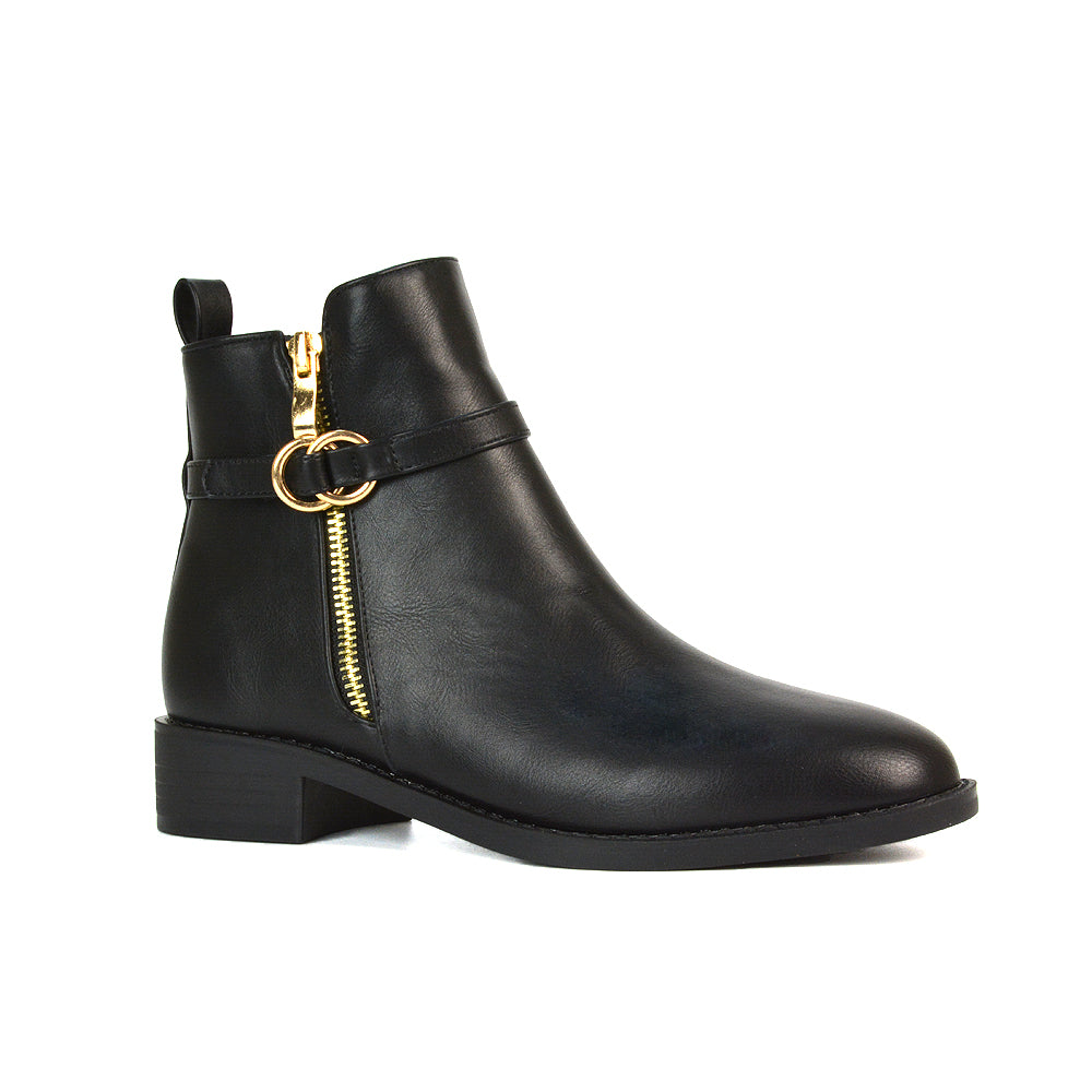 BOS-4 BLACK SYNTHETIC LEATHER CHELSEA ANKLE BOOTS