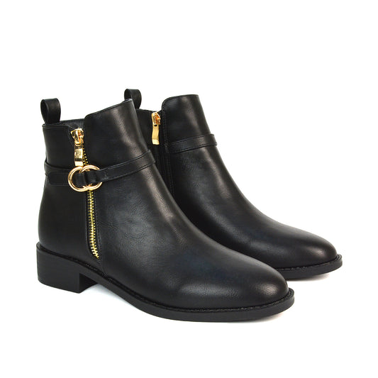 BOS-4 BLACK SYNTHETIC LEATHER BOOTS