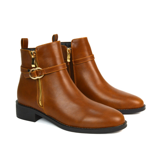 BOS-4 TAN SYNTHETIC LEATHER BOOTS