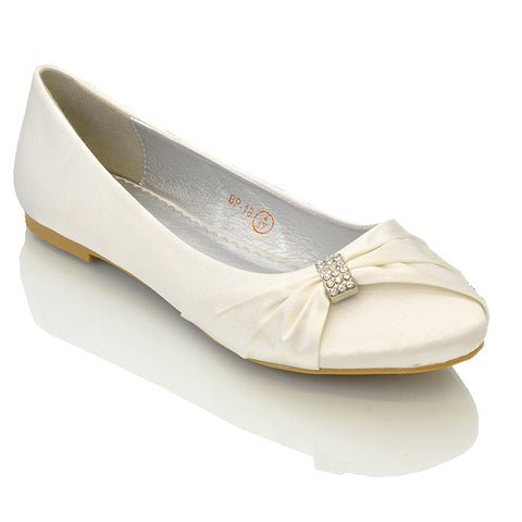 GABRIELA WHITE SATIN PUMPS 