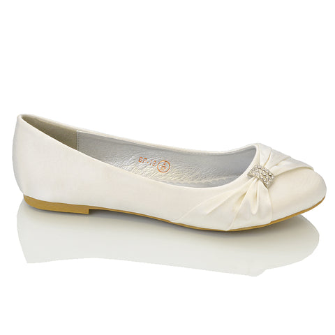 GABRIELA WHITE SATIN PUMPS 