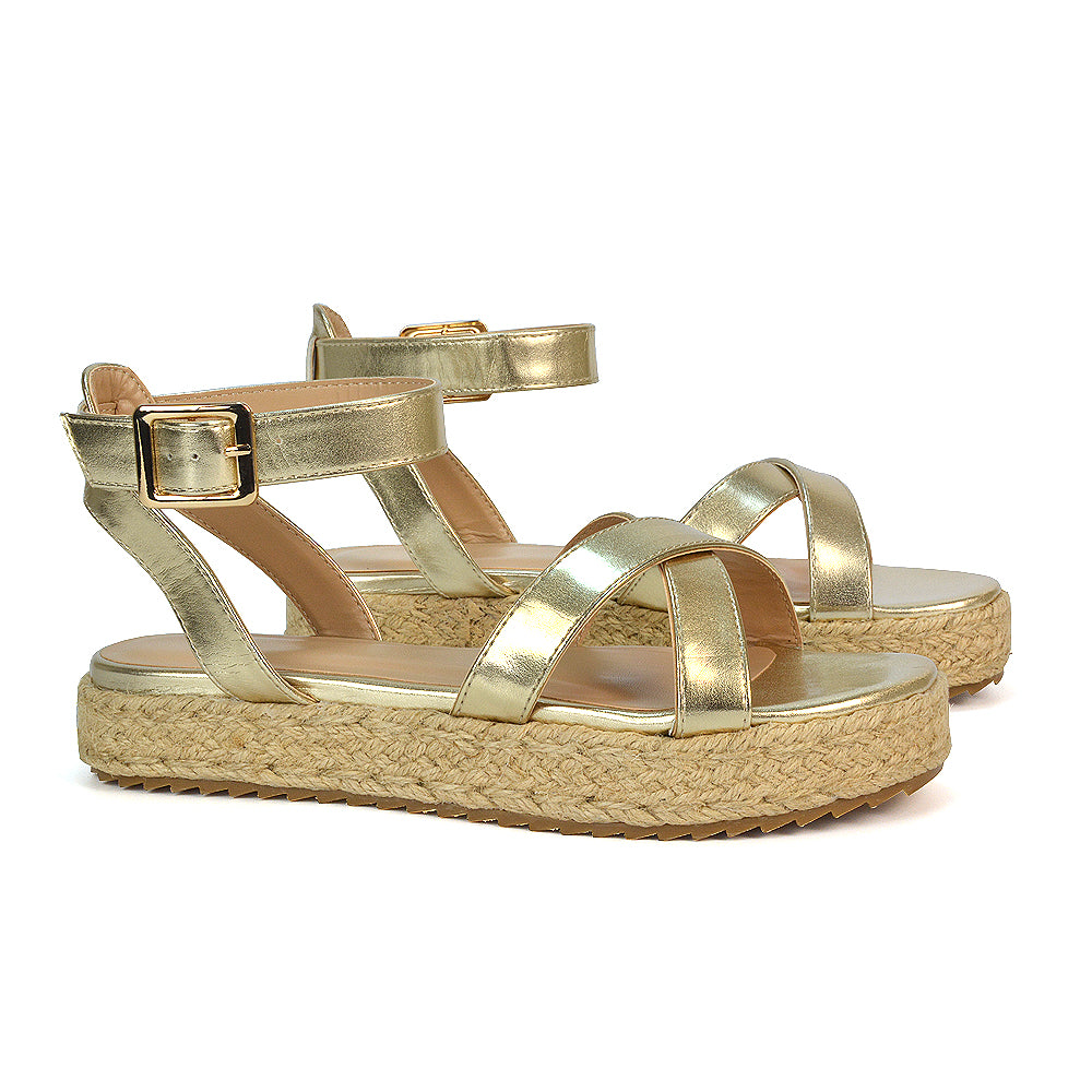 Gold Metallic Flat Sandals