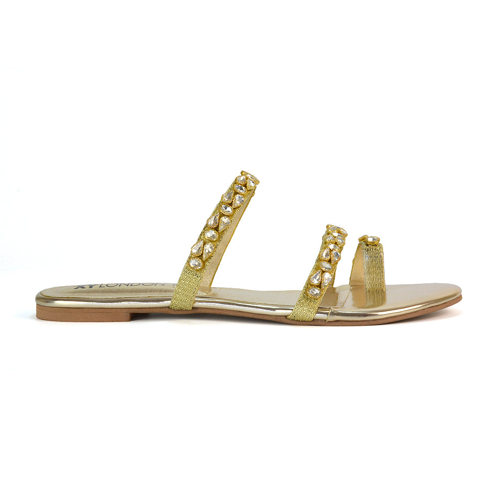 Gold Holiday Sandals