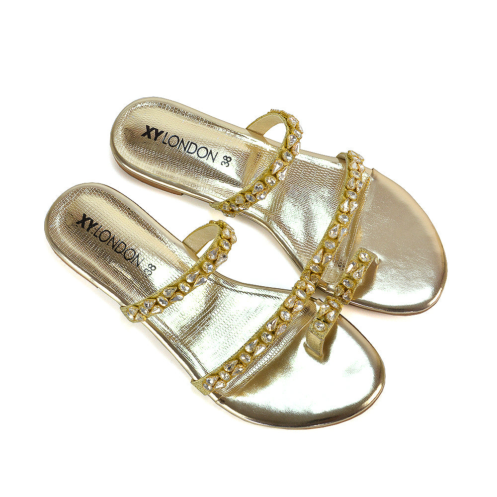 Gold Diamante Sandals