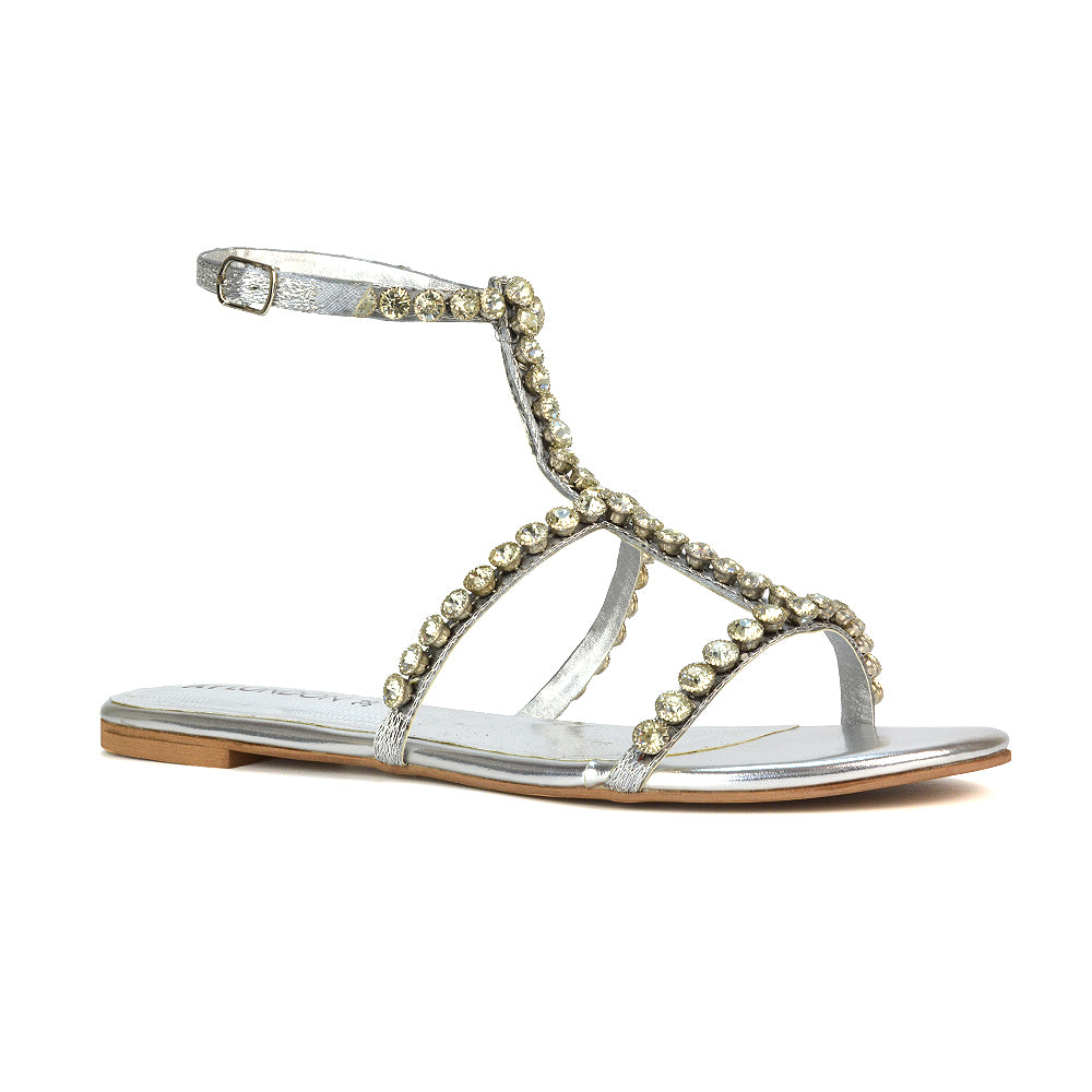 Silver Flat Sandals