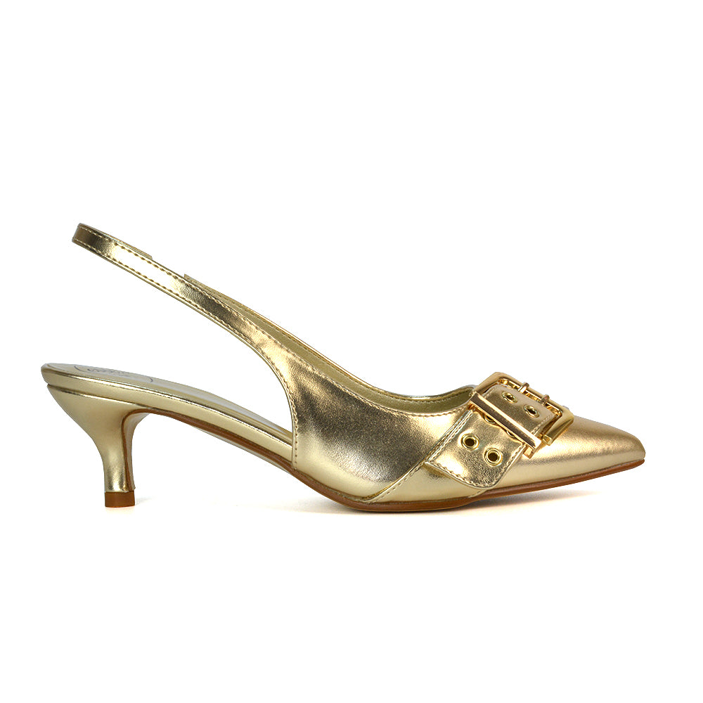 FHS-3 Gold Metallic Court Shoes