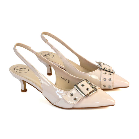 FHS-3 Nude Patent Low Heels