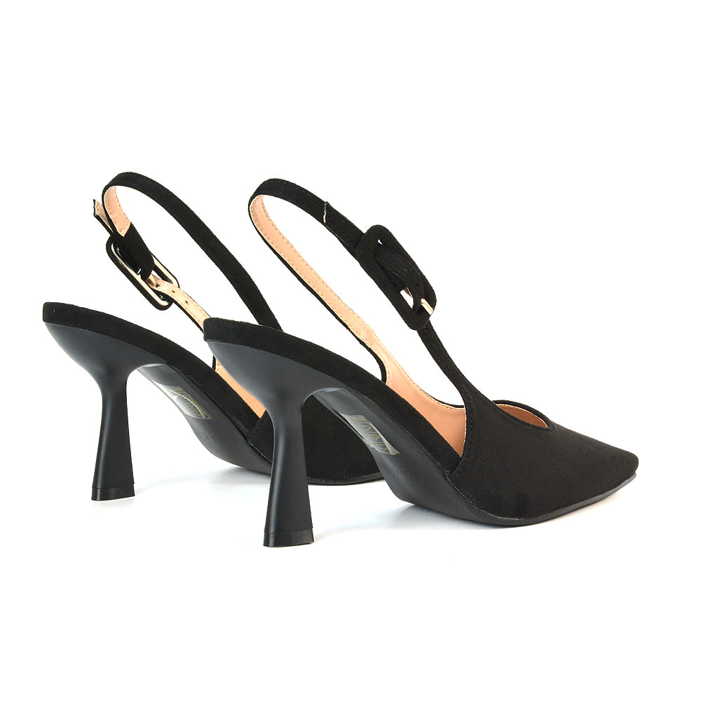 FPD-1 Black Faux Suede Heels