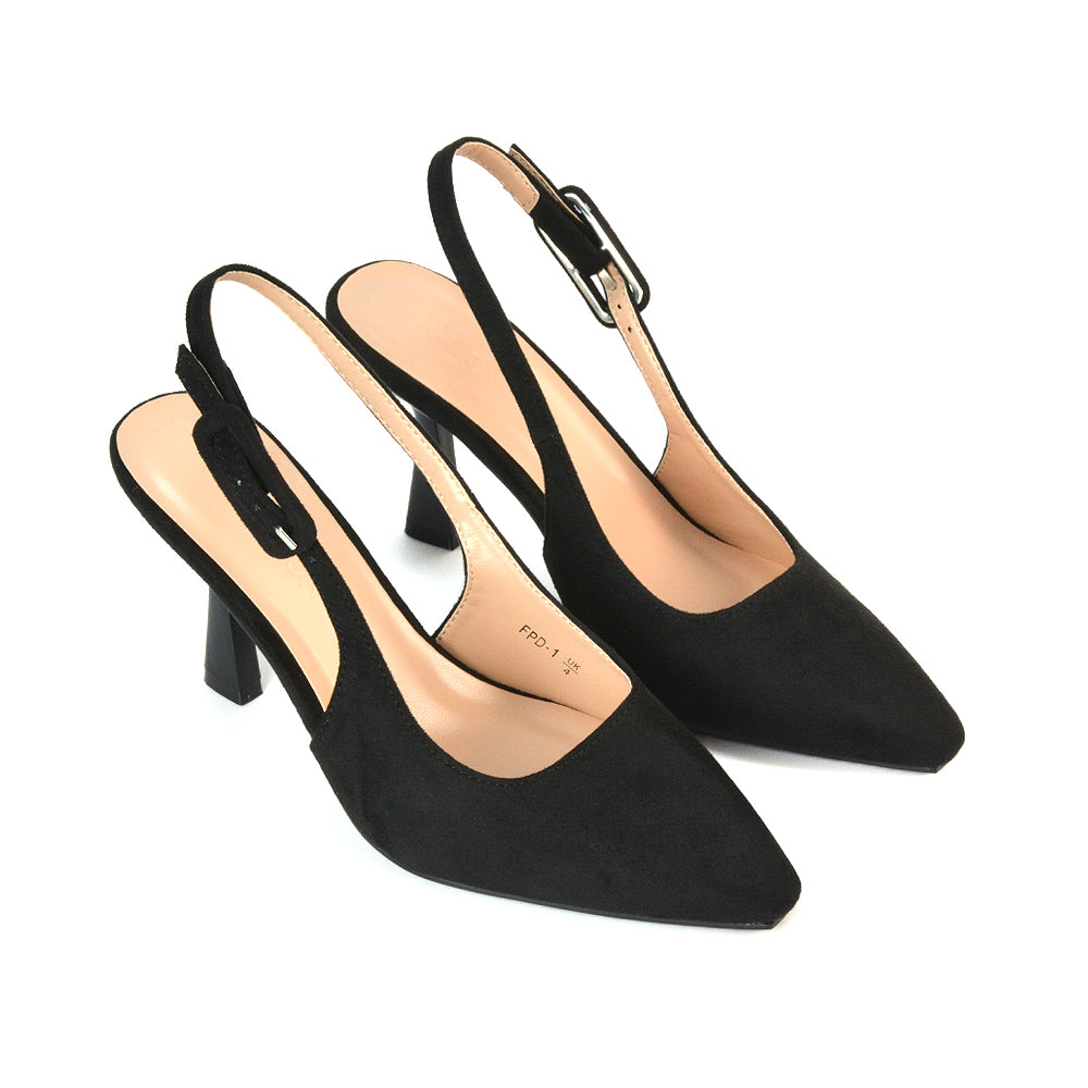 FPD-1 Black Faux Suede Stilettos