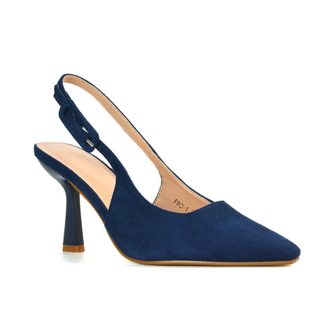 FPD-1 Navy Faux Suede Stiletto Heels