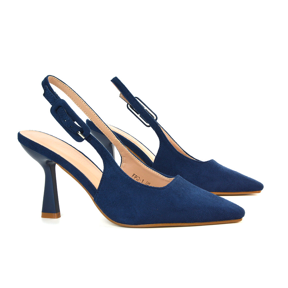 FPD-1 Navy Faux Suede High Heels