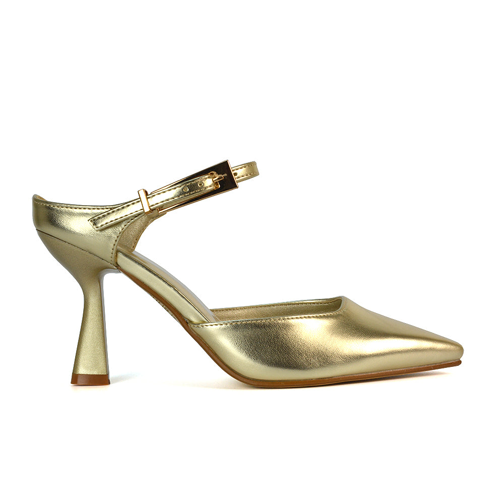 FPD-3 Gold Metallic Strappy Heels