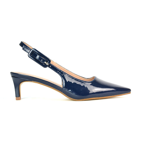 FTC-1 Navy Patent Low Heels