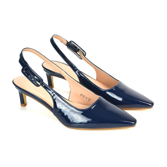 FTC-1 Navy Patent Low Heels