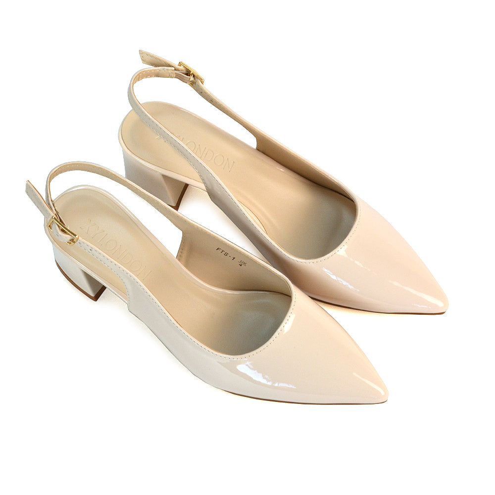 FTS-1 Beige Patent Heels