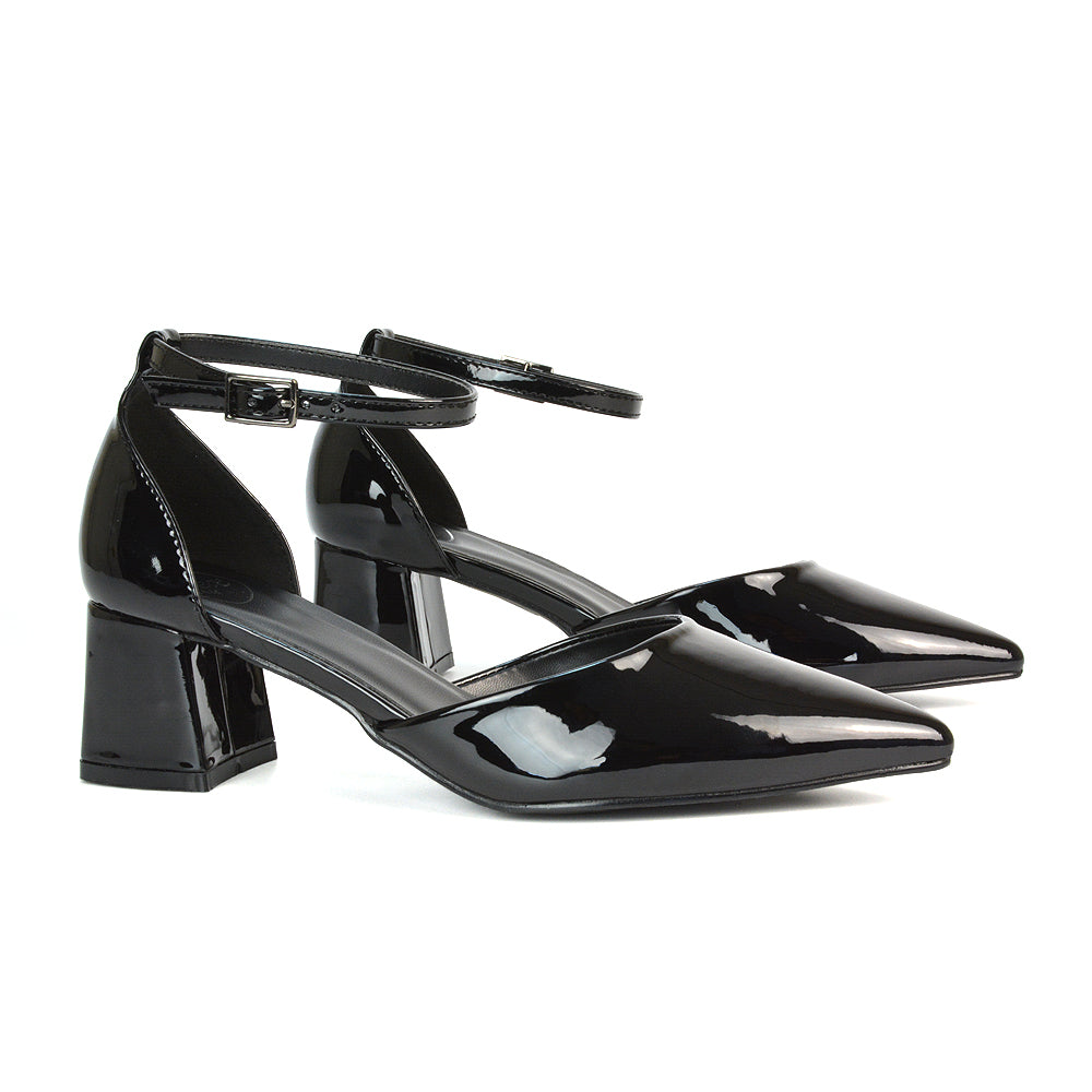 FTS-4 Black Patent Block Heels