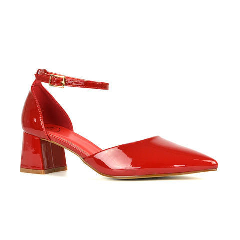 FTS-4 Red Patent Strappy Heels