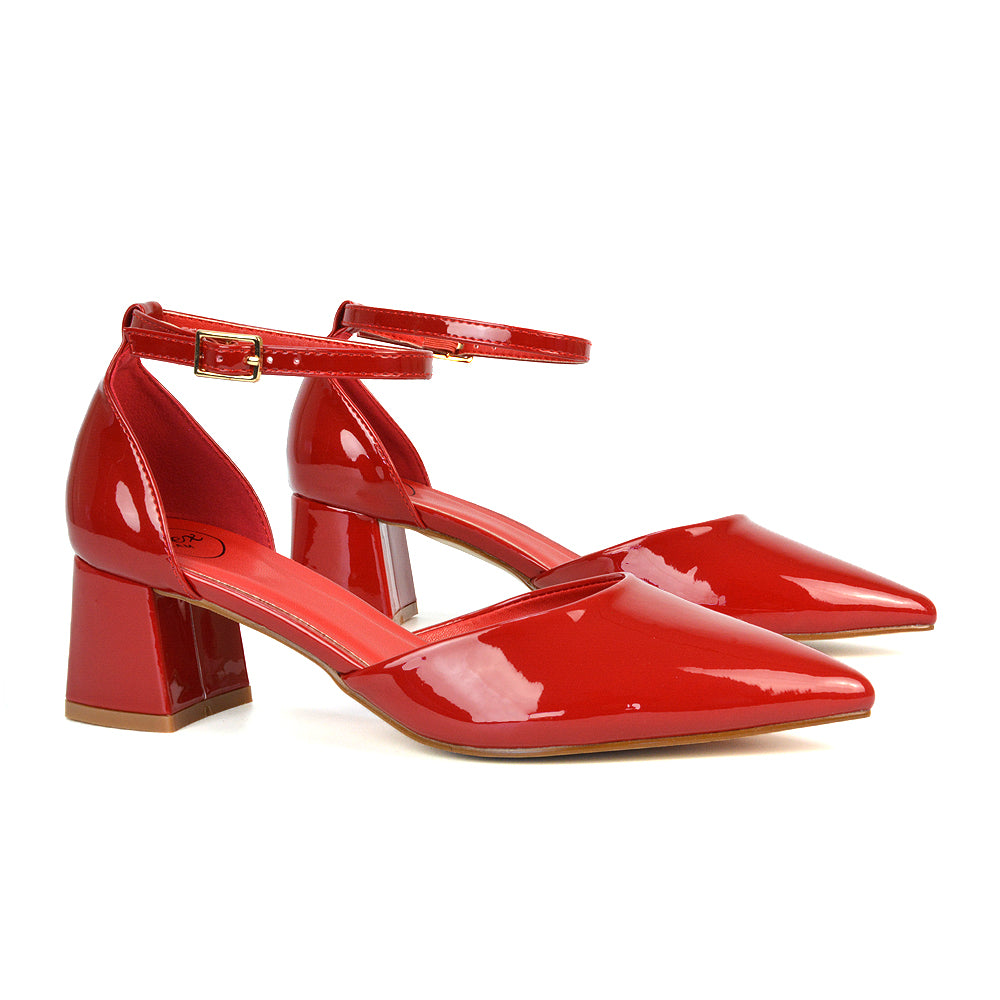 FTS-4 Red Patent Block Heels