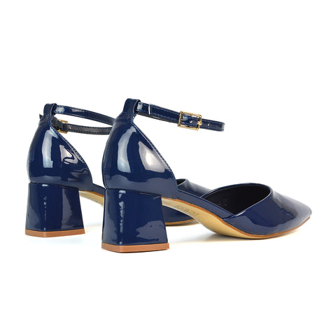 FTS-4 Navy Patent Heels