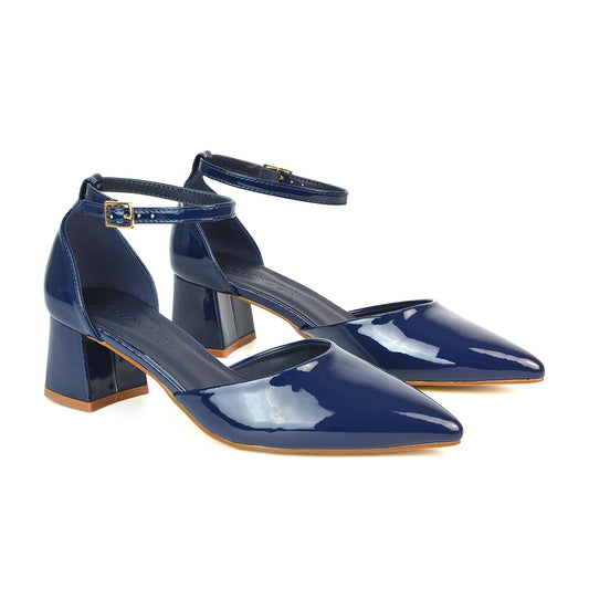 FTS-4 Navy Patent Low Heels