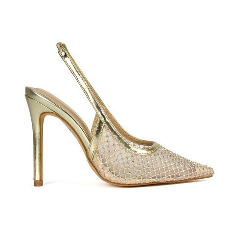 FURY6 Gold Prom Heels