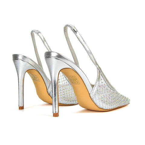 FURY6 Silver High Heels