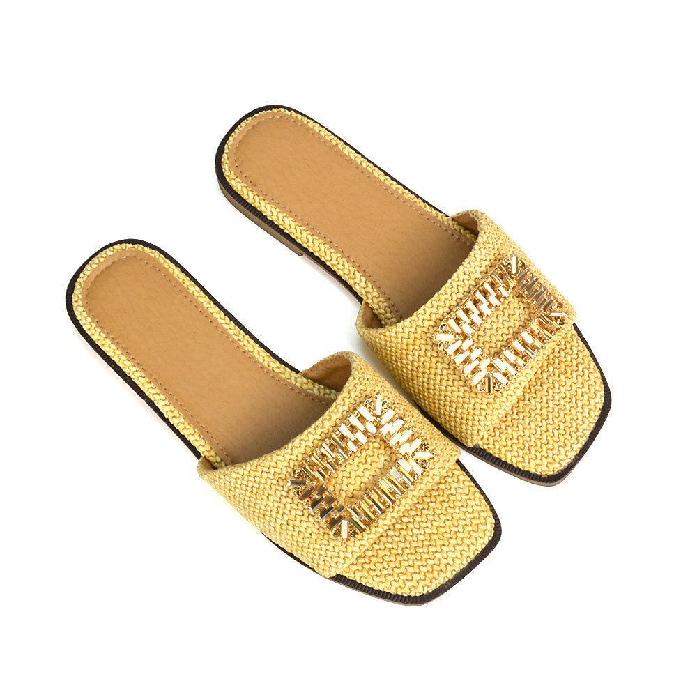 FEDERER1 Camel Flat Sandals