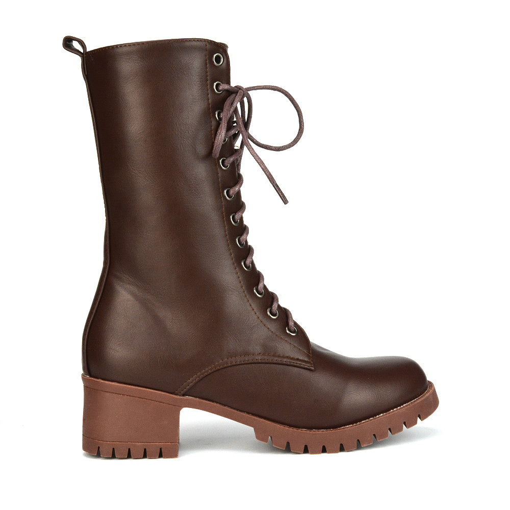 KF-1 Brown Synthetic Leather Boots