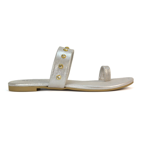 Silver Diamante Sandals