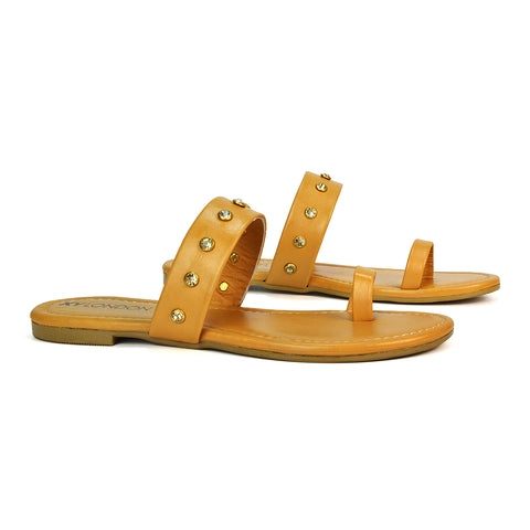 Tan Flat Sandals