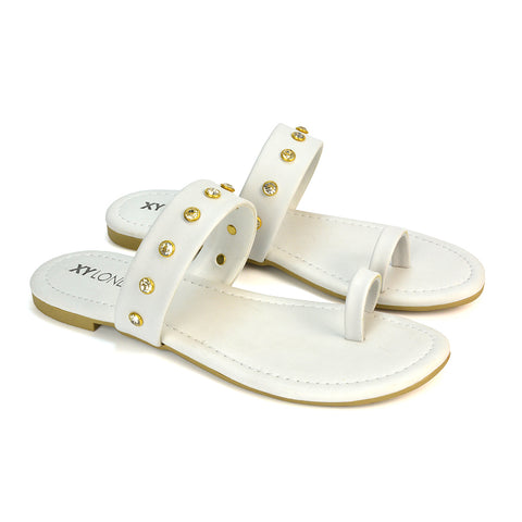 White Slip on sandals