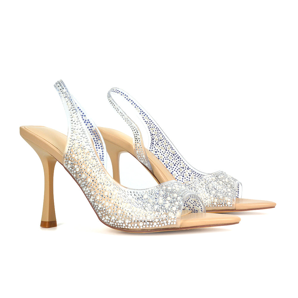 MOKKA1 Nude Perspex Heels