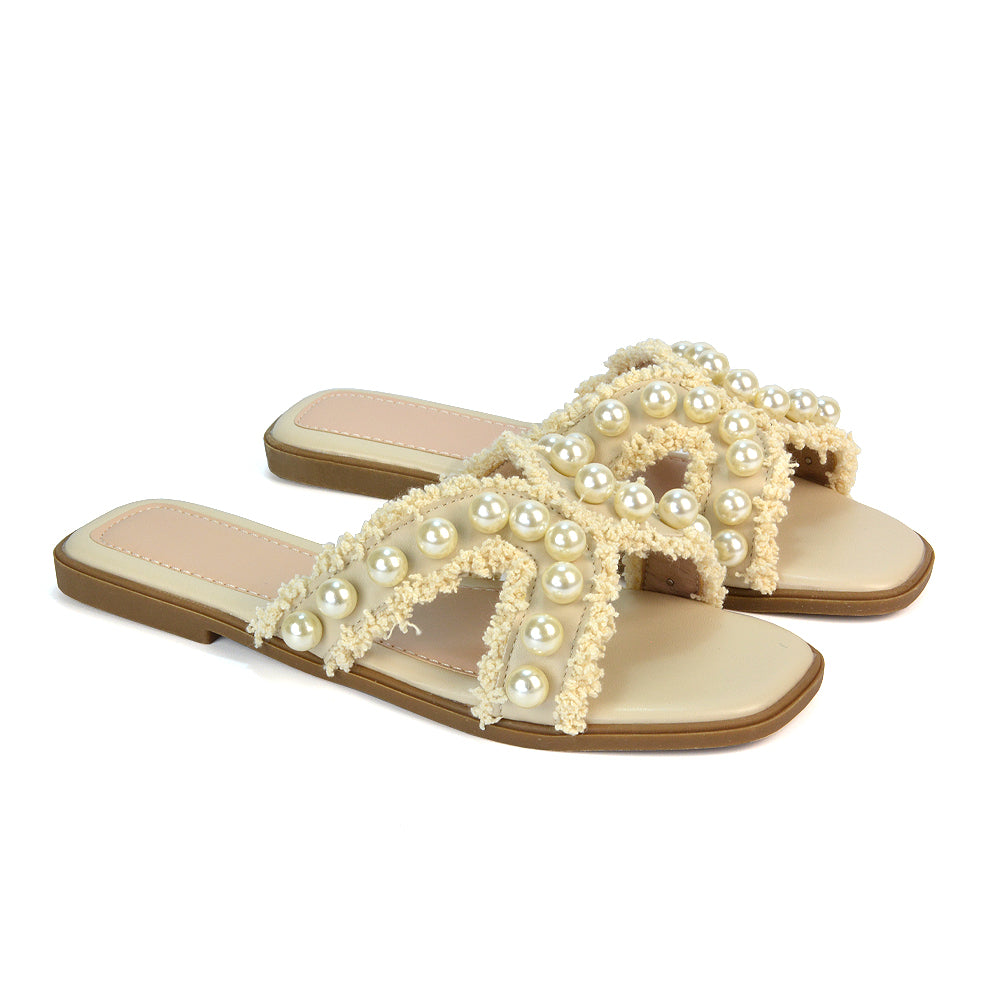 nude flat sandals