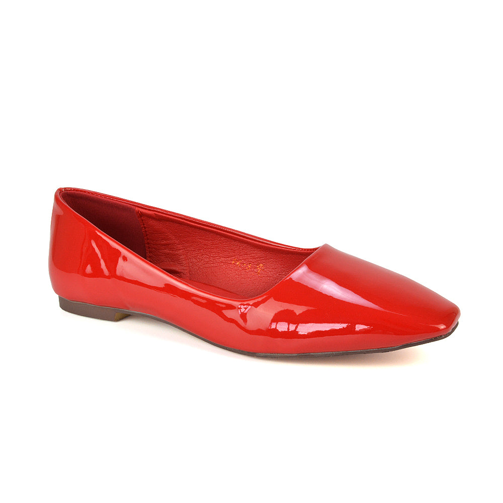Cherry Red Patent Flats