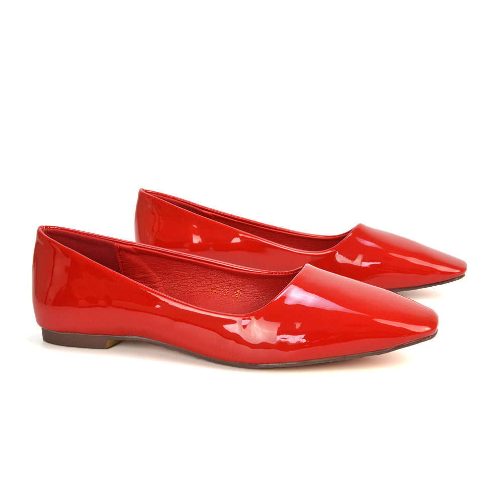 Cherry Red Patent Ballerina Shoes