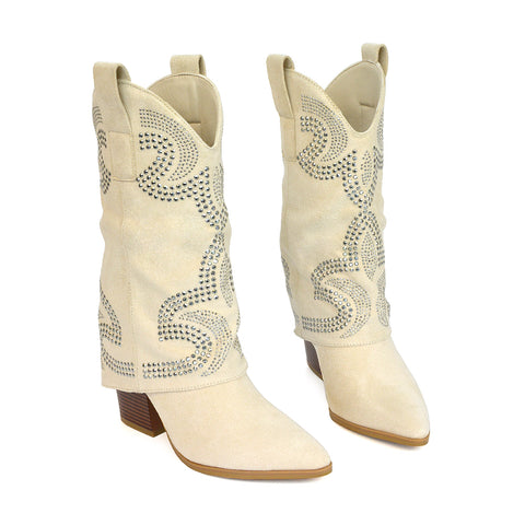 RANCH15 Beige Micro Boots