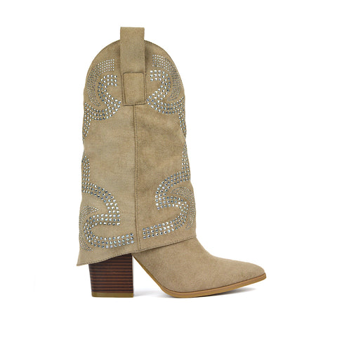 RANCH15 Taupe Micro Festival Boots