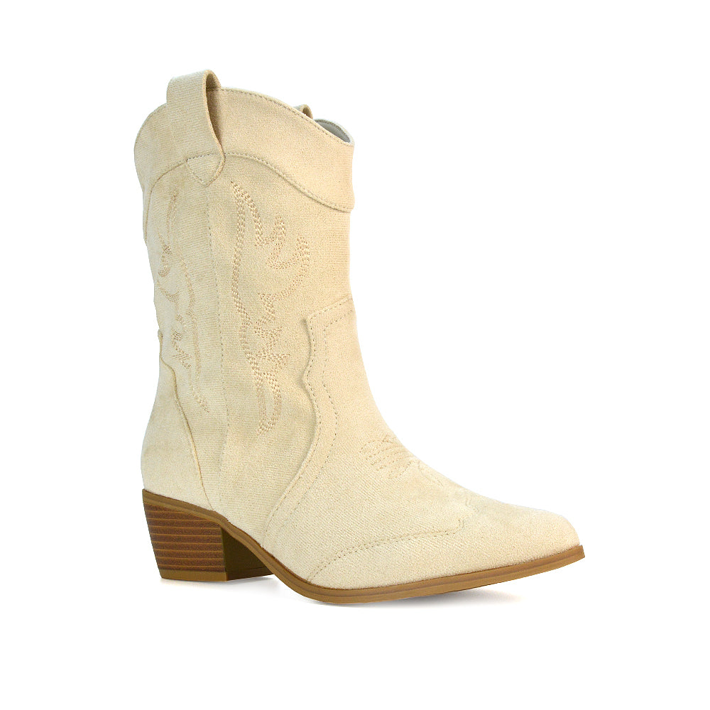 WFCATTLE2 Beige Festival Boots