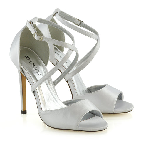 white bridal heels 