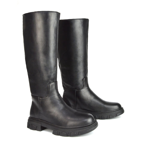 black boots, black knee high boots, black biker boots