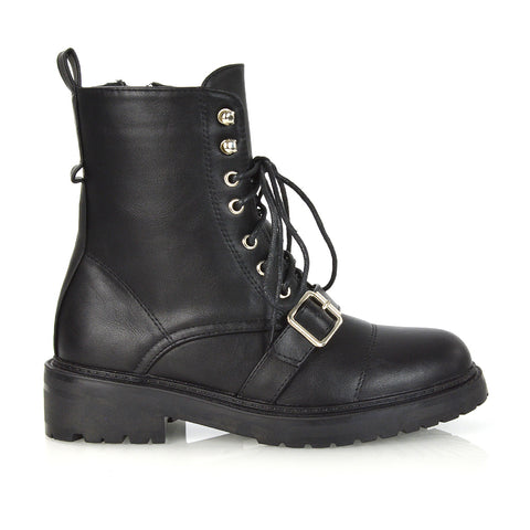 Black Synthetic Leather UK 4 | EU 37 | US 6 | XY London