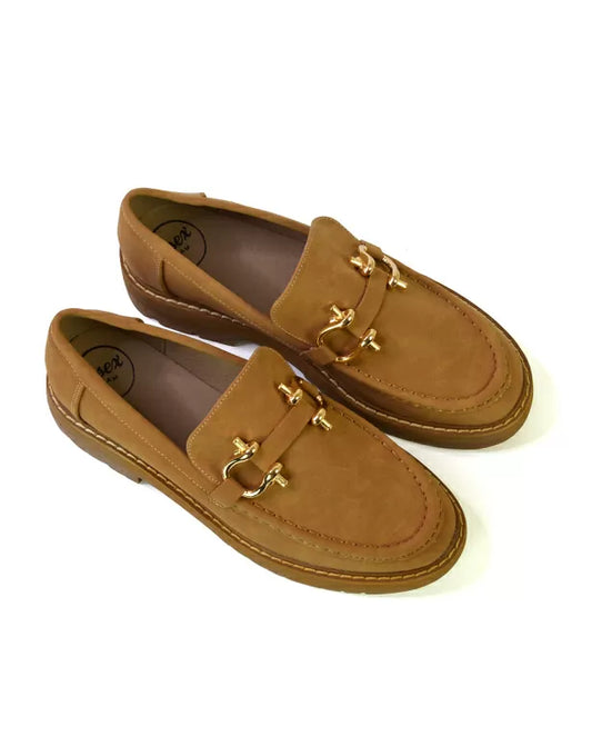 tan faux suede  | XY London | tan loafers,tan chunky loafers,tan school shoes,tan flat shoes,tan flat shoes
