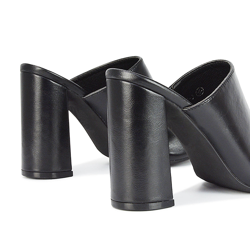 Black high heel mules uk hotsell